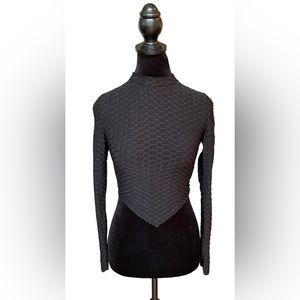 Love J: Black Stretchy Open Back Top